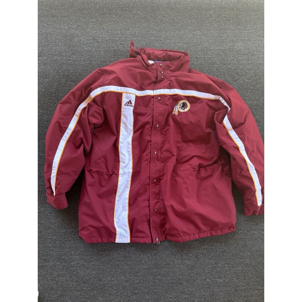 Adidas Washington Redskins NFL Jacket Size 3XL Burgundy Snap Puffer Vintage